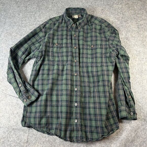 Duluth Trading Co Flannel Shirt XLT Button Down Green Plaid Cotton Outdoor - Picture 1 of 7